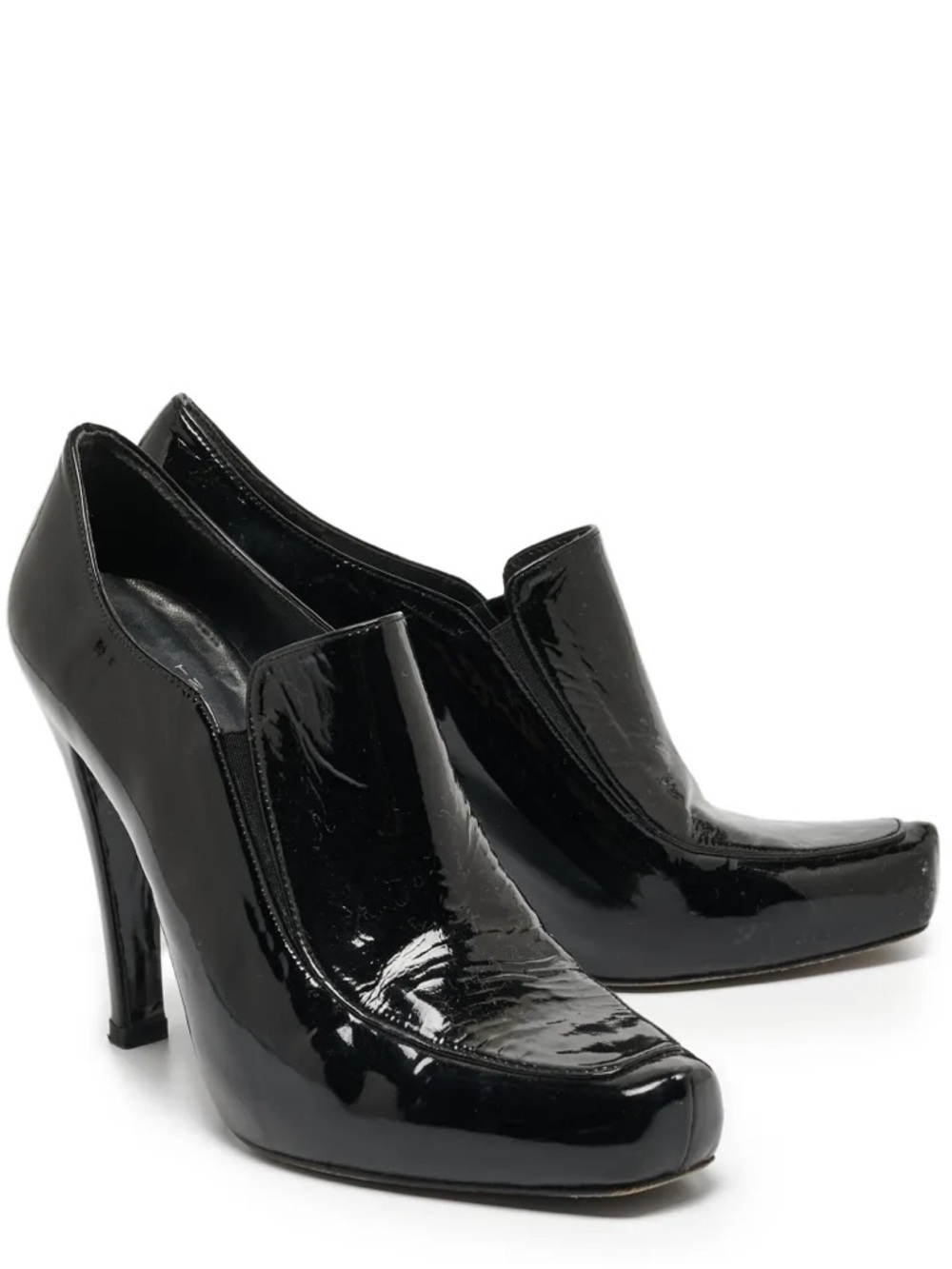 Stuart Weitzman‎ Black Patent Leather Loafer Pumps Size 8.5